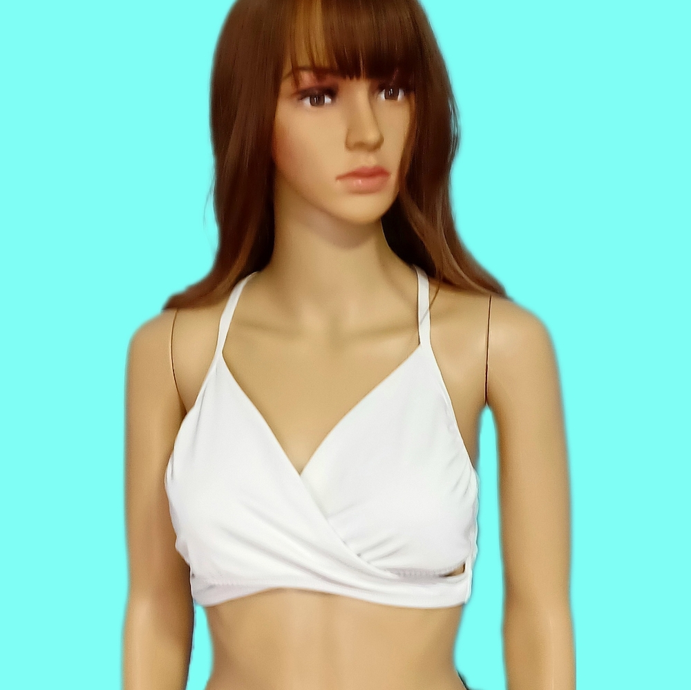 Victoria's Secret Pink L white cut-out sports bra